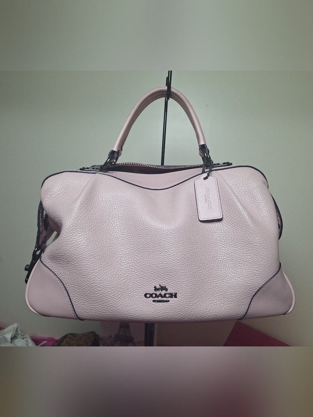 COACH Prairie Satchel Bag 69621 Soft Pink Pebble Leather Gunmetal Hardware EUC